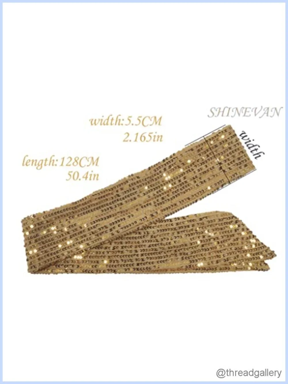 Sparkly Sequin Skinny Scarf Neck Tie Belt Versatile Sash
